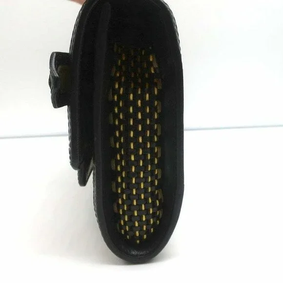 Burberry Prorsum Margot Oversize Buckle Clutch Black/Multi Woven Leather - Picture 4 of 12